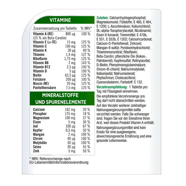 Centrum A to Zinc | Complete Multivitamin, Minerals & Trace Elements | Energy, Immune & Cell Protection Support | 60 Tablets | PZN 14170467
