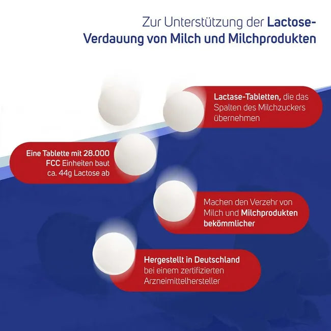 Avitale Lactase 28,000 FCC Tablets 80 Vegan Tablets Click Dispenser | High Strength Lactase Enzyme PZN 14275611
