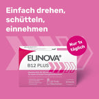 EUNOVA B12 Plus | High-Dose Vitamin B12 500 μg + B1, B2 & B6 | Energy & Fatigue Support | 10 × 8 ml Drinking Ampoules | PZN 14299936
