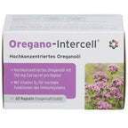 Oregano-Intercell | Oregano Oil 185 mg with Carvacrol 150 mg + Vitamin D3 800 IU | Gastro-Resistant Capsules | Immune Support | 60 Capsules | PZN 14407366