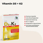 Avitale Vitamin D3 + K2 2000 IU | 50 µg Vitamin D3 + 100 µg K2 MK-7 | Bones, Muscles & Immune Support | 120 Tablets | PZN 15205937