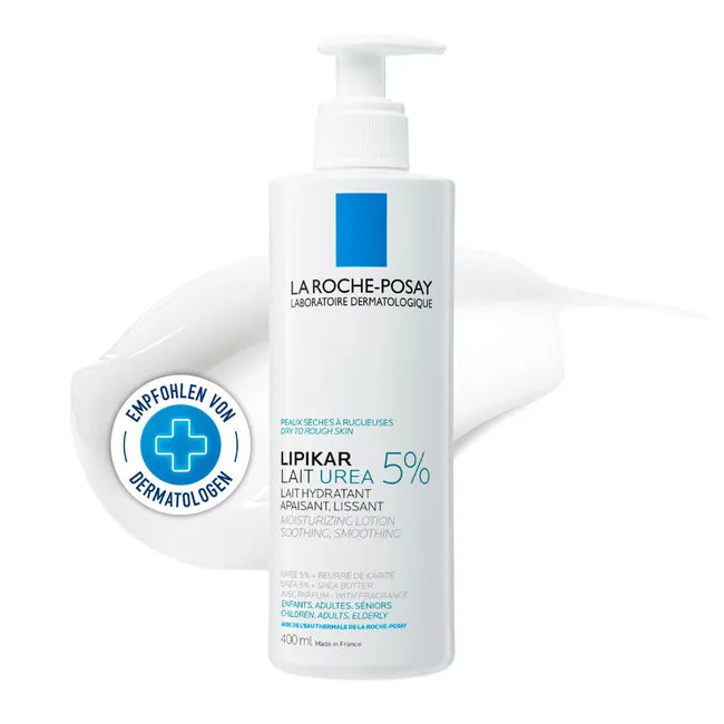 La Roche-Posay Lipikar Lait Urea 5+ Body Lotion | 5% Urea, Shea Butter & Allantoin | Very Dry, Rough & Sensitive Skin | Children & Adults | 400 ml | PZN 15996784