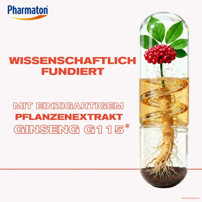 Pharmaton® Vitality with Ginseng G115® | 12 Vitamins + 6 Minerals for Energy & Vitality | 100 Tablets | PZN 16038766