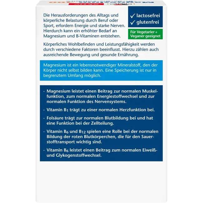 Doppelherz® aktiv Magnesium 400 + B1 + B6 + B12 + Folic Acid | Muscles, Nerves & Energy | 120 Tablets | PZN 16350185