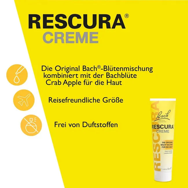 Bach RESCURA Cream | Shea Butter, Glycerin & Original Bach Flower Essence Blend | Moisturizing & Soothing Skin Care | 30 ml | PZN 16391824