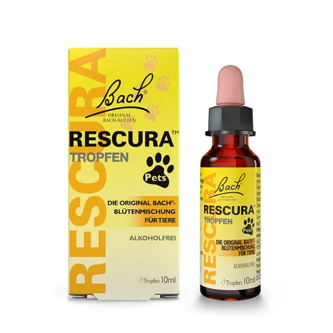 Bach RESCURA Pets Alcohol-Free Drops | Original 5 Bach Flower Essences | Emotional Wellbeing & Calming Support for Pets | Vegan | 10 ml | PZN 16391899