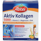 德国原装 Abtei 活性胶原蛋白5000 口服液 10 x 25毫升 | 韩FORTIGEL®胶原蛋白肽、维生素C、镁和锌，橙味 | 保护软骨、骨骼和肌肉，PZN 16506397