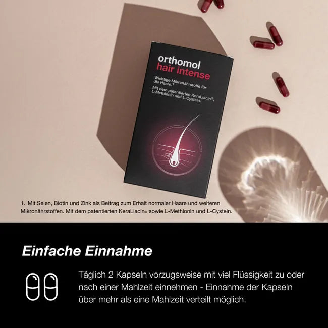 Orthomol Hair Complete Duo Set | Hair Intense 60 Capsules (PZN 16563662) + Hair Solution 100 ml (PZN 19637817) | Complete Inside & Outside Hair Care | Made in Germany