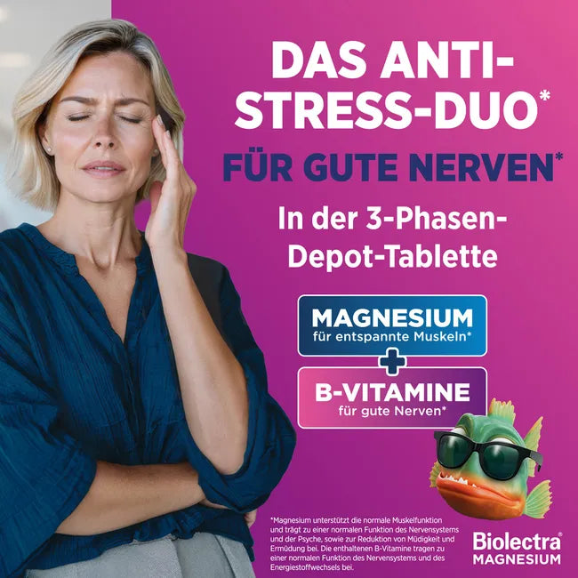 德国原装 Biolectra 镁 400 毫克超三相能量片60粒 缓释镁 | 肌肉、神经和能量支持 纯素 德国制造 PZN 16604993