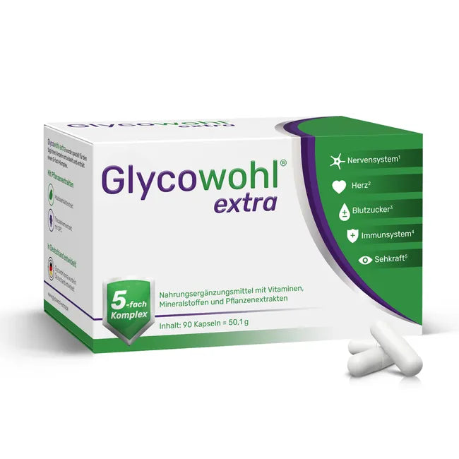 GLYCOWOHL Extra 90 Capsules | White Mulberry Leaf Extract, OPC, Coenzyme Q10, Chromium & Vitamins | Blood Sugar Balance Support PZN 16758710
