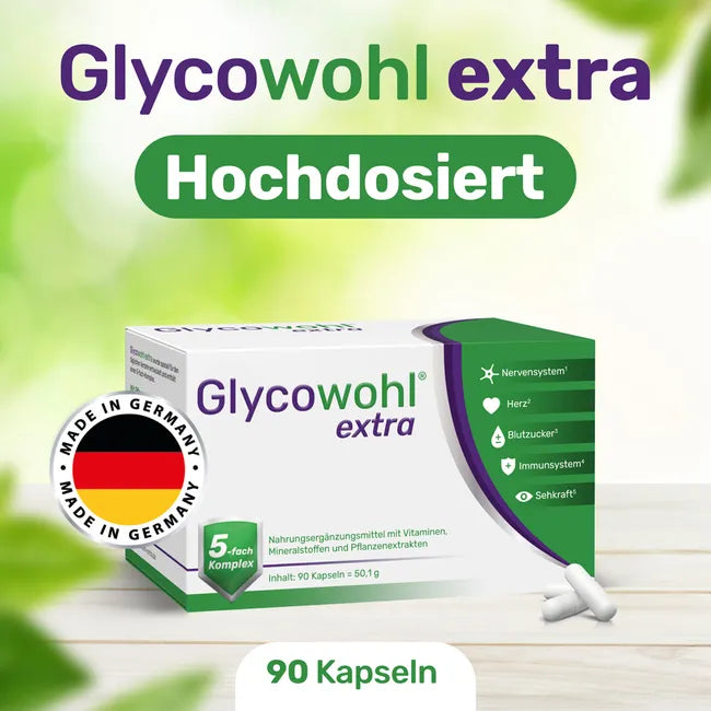GLYCOWOHL Extra 90 Capsules | White Mulberry Leaf Extract, OPC, Coenzyme Q10, Chromium & Vitamins | Blood Sugar Balance Support PZN 16758710