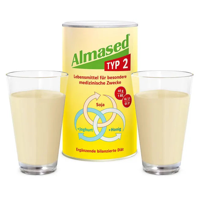 Almased Typ 2 Nutritional Shake | Soy Protein, Yogurt & Honey with Vitamins & Minerals | Low GI 27 | 3 × 500 g | PZN 16777920