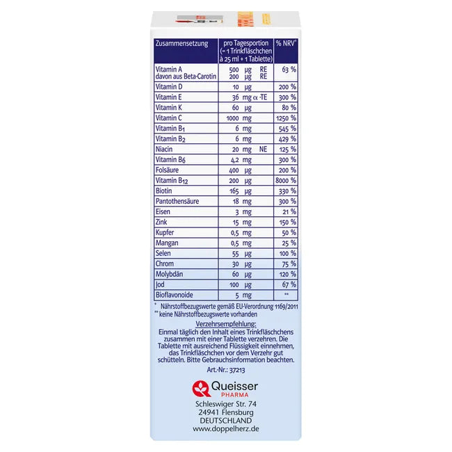 Doppelherz® system ORTHOPRO IMMUN DUO | 21 Micronutrients + 1000 mg Vitamin C for Immune Support | 7 Daily Portions | PZN 16852432