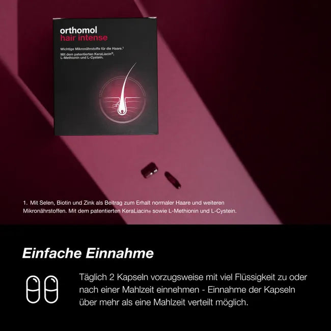 Orthomol Hair Complete Duo Set | Hair Intense 60 Capsules (PZN 16563662) + Hair Solution 100 ml (PZN 19637817) | Complete Inside & Outside Hair Care | Made in Germany