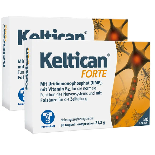 Keltican Forte | Uridine Monophosphate (UMP), Vitamin B12, Folic Acid & B Vitamins | Peripheral Nerve Nutritional Support | 2 x 80 Capsules | PZN 16866753