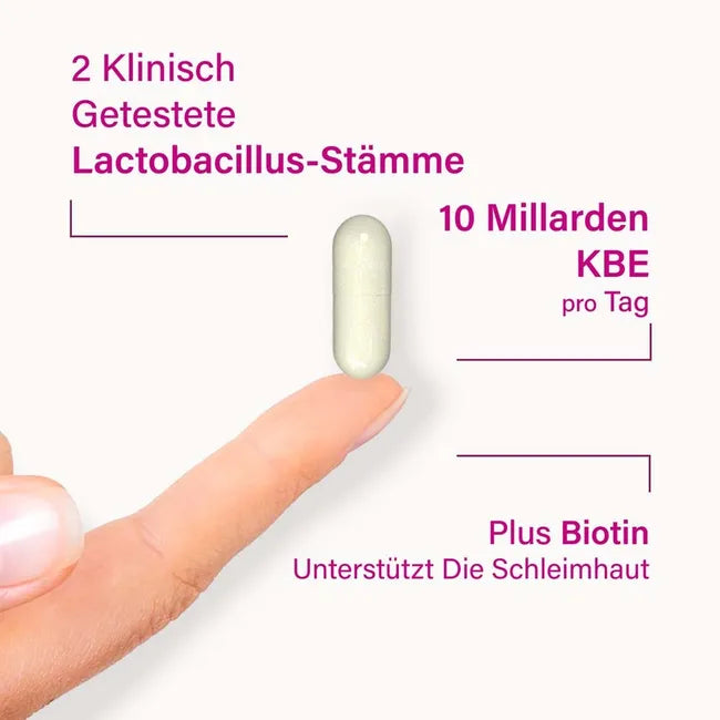 nupure Probaflor Lacto Intim 20 Delayed-Release Capsules | Women's Vaginal Flora Probiotic | 2 Clinically Studied Lactobacillus Strains | 10 Billion CFU | Biotin | PZN 16872328
