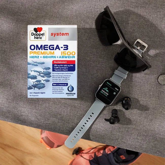 德国原装Doppelherz Omega-3 1500加强型 系统胶囊120粒 PZN 17173992 | EPA DHA + 维生素D3