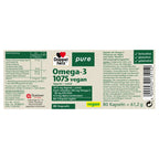 Doppelherz pure Omega-3 1075 Vegan | Algae Oil + Flaxseed Oil | EPA, DHA & ALA + Vitamin E | Fish-Free Plant-Based Omega-3 | 80 Capsules | PZN 17261503