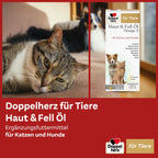 Doppelherz Skin & Coat Omega-3 Oil for Cats & Dogs | Salmon Oil, Omega-3 & 6, Biotin, Zinc & Vitamins | 250 ml | PZN 17305548