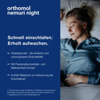 Orthomol Nemuri Night | 1 mg Melatonin + Passionflower & Lemon Balm | Blueberry Direct Granules | 30 Sachets | PZN 17440252
