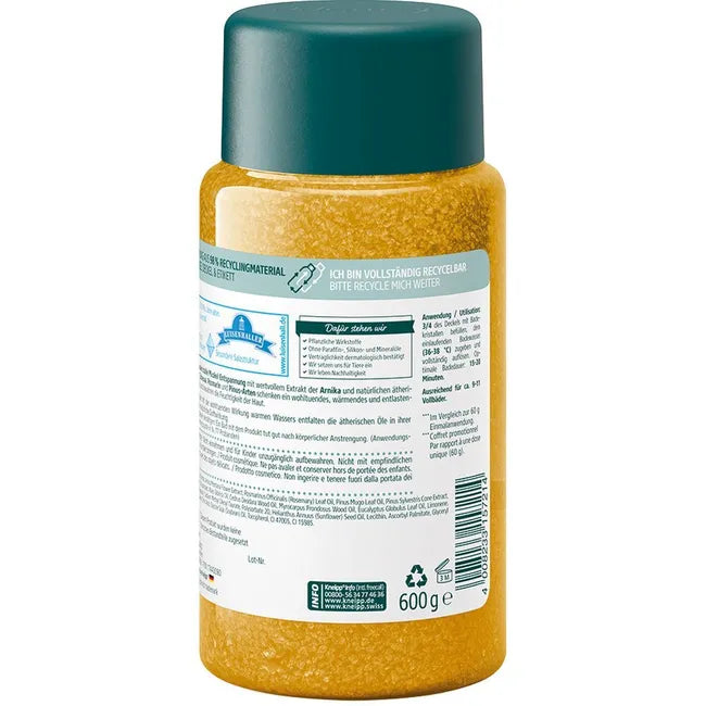 Kneipp Muscle Relaxation Bath Crystals | Arnica, Rosemary & Natural Essential Oils | Warming Bath Salts | 600 g | PZN 17443090