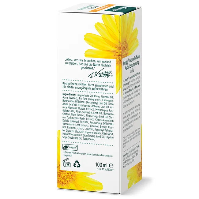 Kneipp Muscle Relaxation Health Bath | Arnica, Rosemary & Natural Essential Oils | 100 ml | PZN 17443109