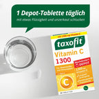 taxofit Vitamin C 1300 Depot | High-Dose 1300 mg Vitamin C | Immune System, Antioxidant & Fatigue Support | Vegan | 30 Tablets | PZN 17450730