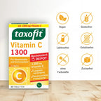 taxofit Vitamin C 1300 Depot | High-Dose 1300 mg Vitamin C | Immune System, Antioxidant & Fatigue Support | Vegan | 30 Tablets | PZN 17450730