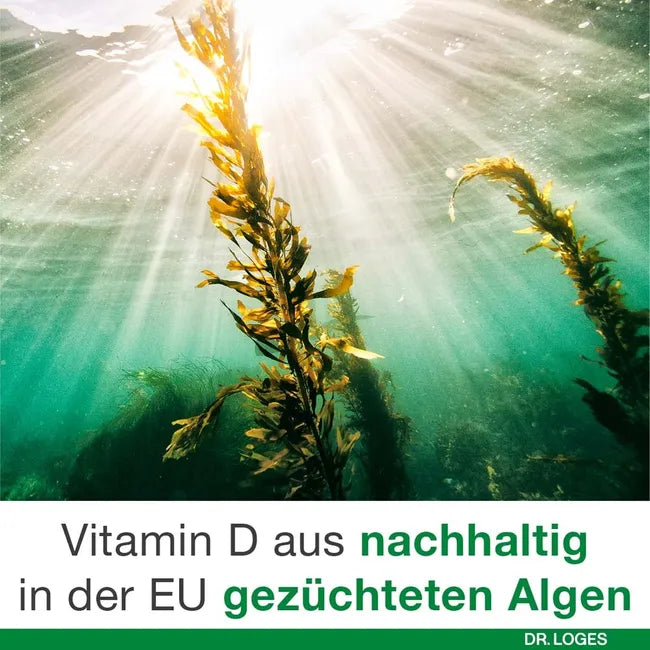 Vitamin D-Loges 7,000 IU Plant-Based | Vegan Vitamin D3 from Algae | Once Weekly | 90 Softgels | PZN 17525936