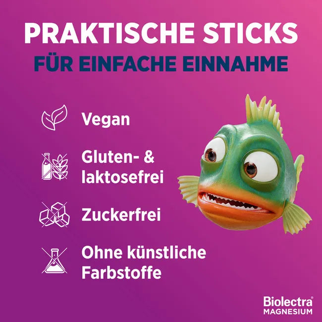 Germany Biolectra Magnesium 400 mg Nerves & Muscles Vital 60 Sticks Magnesium + B Vitamins Sugar Free PZN 19150883