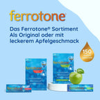 Ferrotone Natural Iron Natural Iron-Rich Water 28 × 20 ml Sachets | Gentle Iron Supplement | 5 mg Iron per Sachet | PZN 17888343