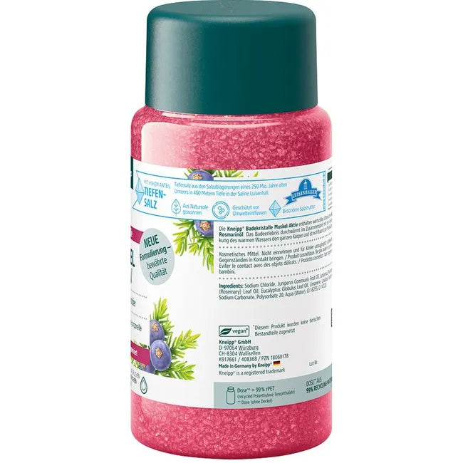 Kneipp Muscle Active Bath Crystals | Juniper, Eucalyptus & Rosemary Essential Oils | Vegan | 600 g | PZN 18060178
