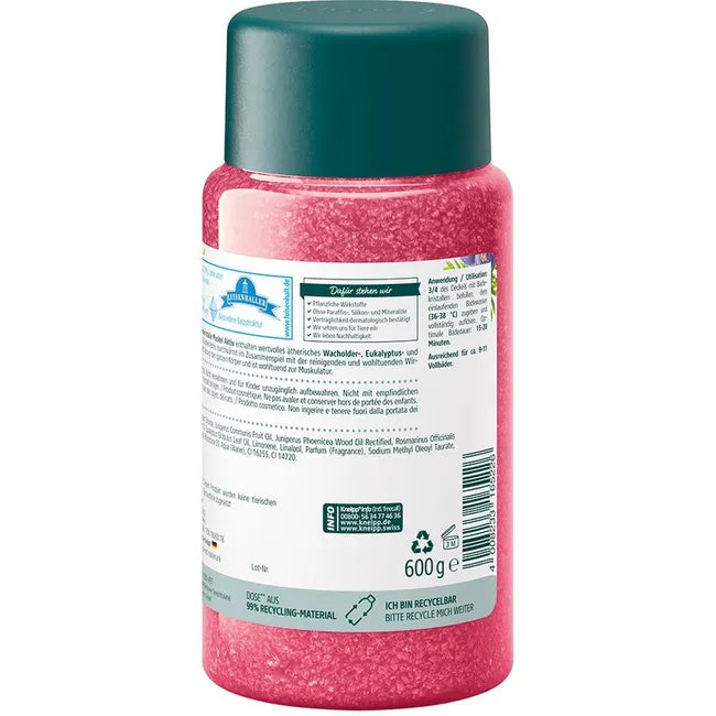 Kneipp Muscle Active Bath Crystals | Juniper, Eucalyptus & Rosemary Essential Oils | Vegan | 600 g | PZN 18060178