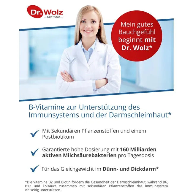 Dr. Wolz Darmflora plus select complex | 160 Billion Live Cultures + 23 Strains, PB Formula & Citrus Flavonoids | 80 Capsules | PZN 18084635