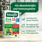 taxofit Zinc 15 + Histidine + Vitamin C + Selenium | Immune System, Skin, Hair & Cell Protection | Vegan | 30 Tablets | PZN 18112969