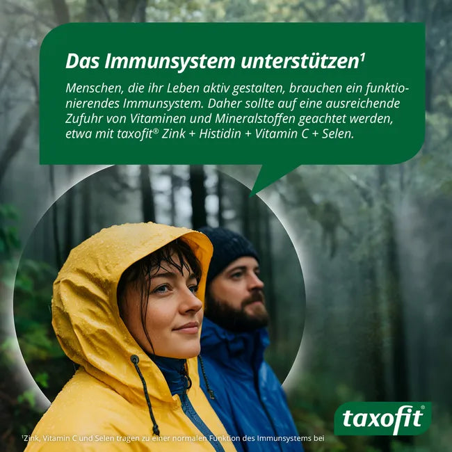 taxofit Zinc 15 + Histidine + Vitamin C + Selenium | Immune System, Skin, Hair & Cell Protection | Vegan | 30 Tablets | PZN 18112969