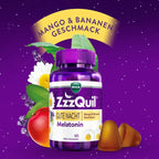 WICK ZzzQuil Gute Nacht Gummies Variety Pack Wild Berry + Mango Banana | 120 Melatonin Gummies | 1 mg Melatonin + Vitamin B6 & Botanical Extracts PZN 16894643 + 18137478