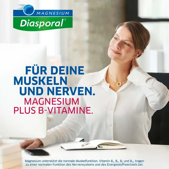 Magnesium-Diasporal Pro Muscles & Nerves Direct | 300 mg Magnesium + Vitamin B Complex | Sugar-Free Direct Granules | 30 Sticks | PZN 18160135