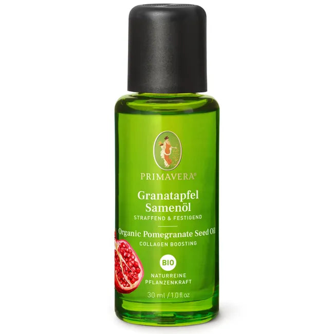 PRIMAVERA Organic Pomegranate Seed Oil | Firming & Regenerating Care for Mature Skin | Face, Body & Cuticles | 30 ml | PZN 18195010