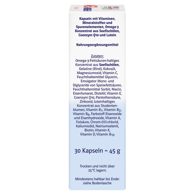 Doppelherz® system A-Z + OMEGA-3 ALL-IN-ONE | 19 Vitamins & Minerals + Omega-3, CoQ10 & Lutein | 30 Capsules | PZN 18196676