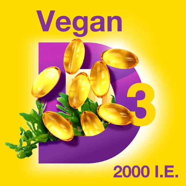 VIGANTOLVIT Vitamin D3 2000 IU Vegan | Plant-Based Vitamin D3 from Algae | Immune System, Bones & Muscle Support | 120 Vegan Soft Capsules | PZN 18199077