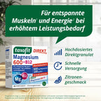 taxofit Magnesium 600 + B12 DIRECT Granules | 600 mg Magnesium + Vitamins B1 & B12 | Muscles, Energy & Nerves | Vegan | 20 Sachets | PZN 18263065