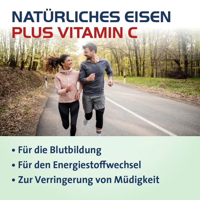 Eisen + C Hevert pflanzlich | Plant-Based Iron + Natural Vitamin C | Energy, Blood Formation & Reduced Fatigue | Vegan | 60 Capsules | PZN 18307242