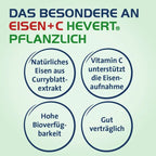 Eisen + C Hevert pflanzlich | Plant-Based Iron + Natural Vitamin C | Energy, Blood Formation & Reduced Fatigue | Vegan | 60 Capsules | PZN 18307242