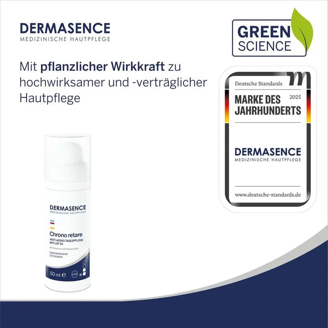 Dermasence Chrono Retare Anti-Aging Day Cream SPF 50 50ml | Hydrating Anti-Aging Moisturizer with Niacinamide & Hyaluronic Acid | Fragrance-Free PZN 18338320