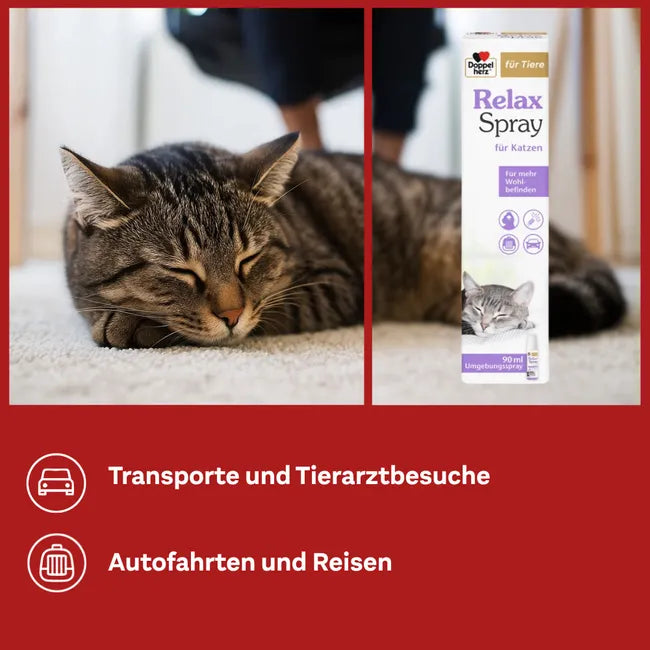Doppelherz Relax Spray for Cats | Synthetic Feline Pheromones & Lavender | Calming Environment Spray for Home & Travel | 90 ml | PZN 18404689