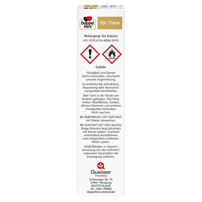 Doppelherz Relax Spray for Cats | Synthetic Feline Pheromones & Lavender | Calming Environment Spray for Home & Travel | 90 ml | PZN 18404689