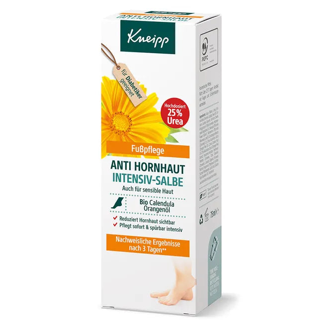 Kneipp Anti-Callus Intensive Ointment | 25% Urea + Organic Calendula + Jojoba Oil + Panthenol | Intensive Foot Care for Rough & Cracked Skin | 75 ml | PZN 18425941