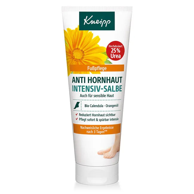 Kneipp Anti-Callus Intensive Ointment | 25% Urea + Organic Calendula + Jojoba Oil + Panthenol | Intensive Foot Care for Rough & Cracked Skin | 75 ml | PZN 18425941