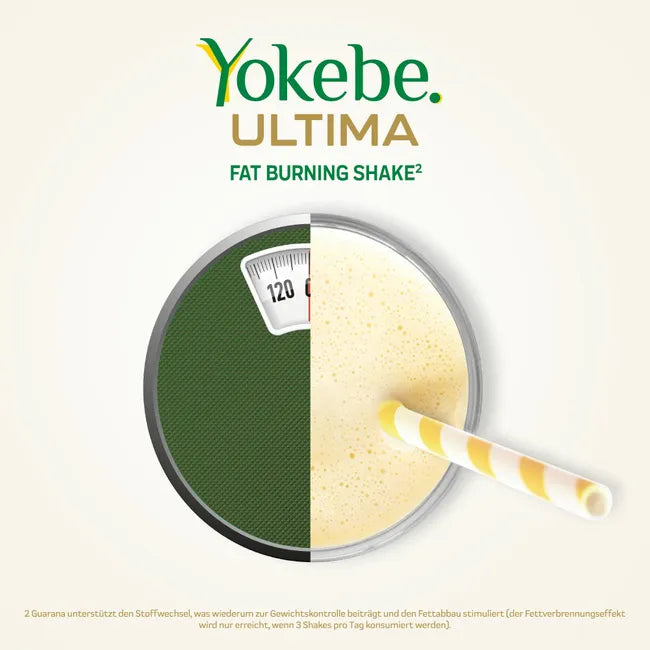 Yokebe ULTIMA Fat Burning Shake | High-Protein Meal Replacement with Guarana, Vitamins & Minerals | Vanilla-Lemon | 2 × 400 g | PZN 18426165